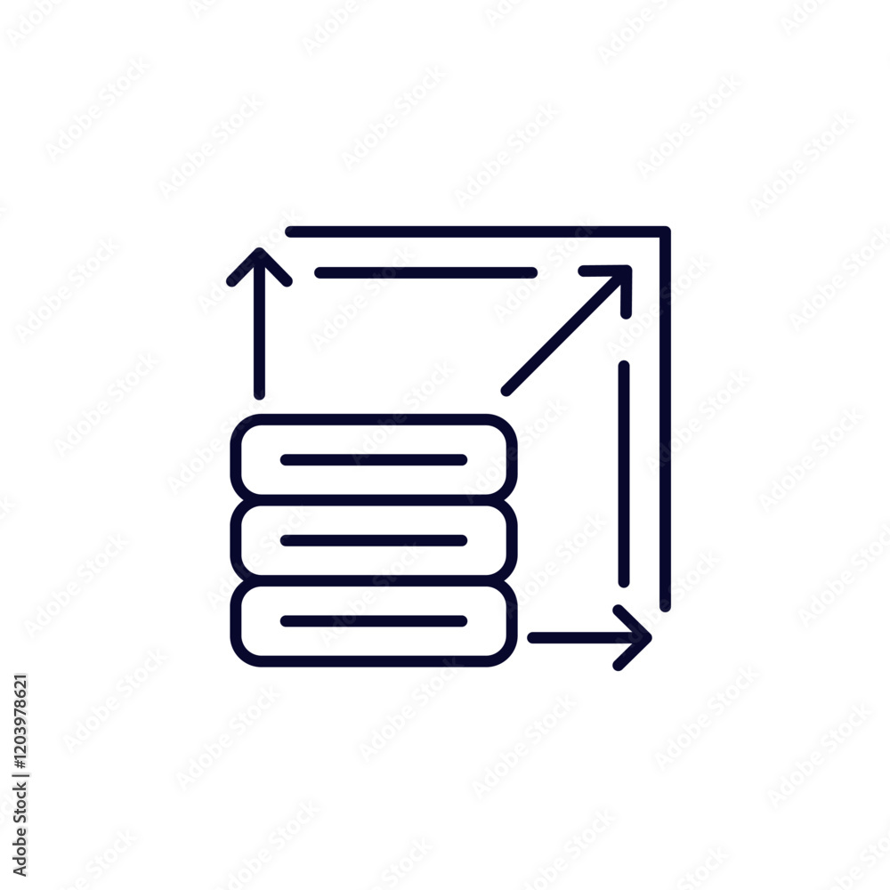 Poster scalability line icon, scalable technology solutions
