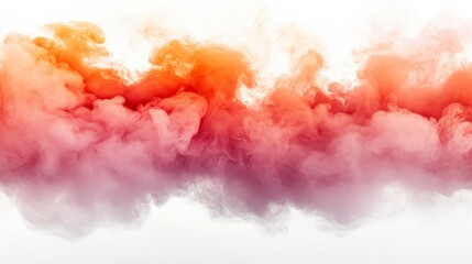 Fototapeta premium Abstract Colorful Smoke Cloud Red Orange Pink Hues Swirling Vapor Artistic Design Element
