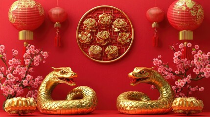 Golden Dragons and Red Lanterns Celebrate Lunar New Year