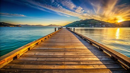 Fototapeta premium Sausalito Wooden Pier, San Francisco Bay Area: Scenic California Waterfront