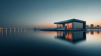 Futuristic Corporate Building with Bold Geometry