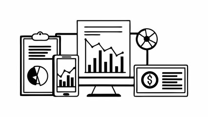 set of business icons, finance icons, icons, set of icons, Financial Report and KPI Icons