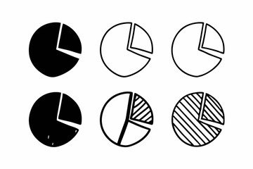 Fototapeta premium Minimalist Pie Chart Icon Set Line Art Icon set