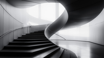 Modern Spiral Staircase with Sleek Finish