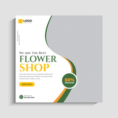 Flower Shop social media post or web banner template