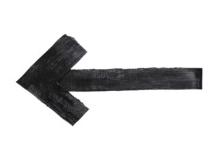 Left arrow isolated on transparent or white background, png