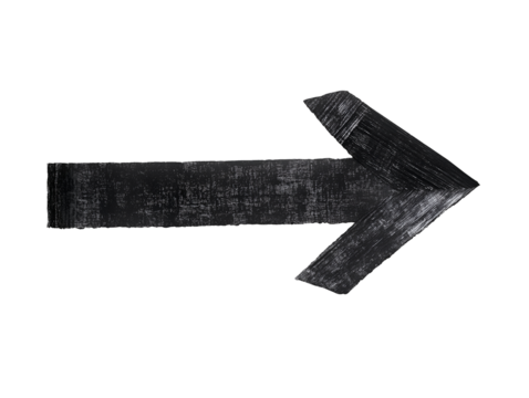 Right arrow isolated on transparent or white background, png