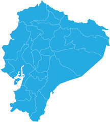 Obraz premium Blue scale Ecuador map with outline border 