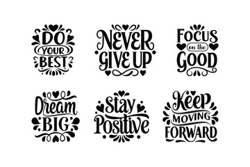 Fototapeta premium Motivational quotes, svg bundle, Motivational T-shirt Design vector