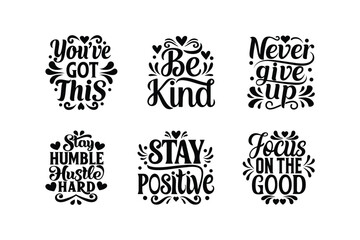 Fototapeta premium Motivational quotes, svg bundle, Motivational T-shirt Design vector