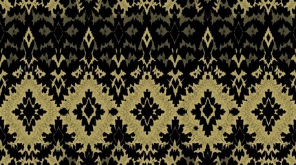 diamond seamless pattern. Dark tones create a creepy, eerie atmosphere. Ikat geometric folklore ornament with Aztec style folk embroidery and tribal ethnic vector texture. Professional