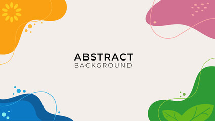 Abstract background with spring, summer theme. Organic botanical leaves shapes. Vector background for banners, posters, web and print.