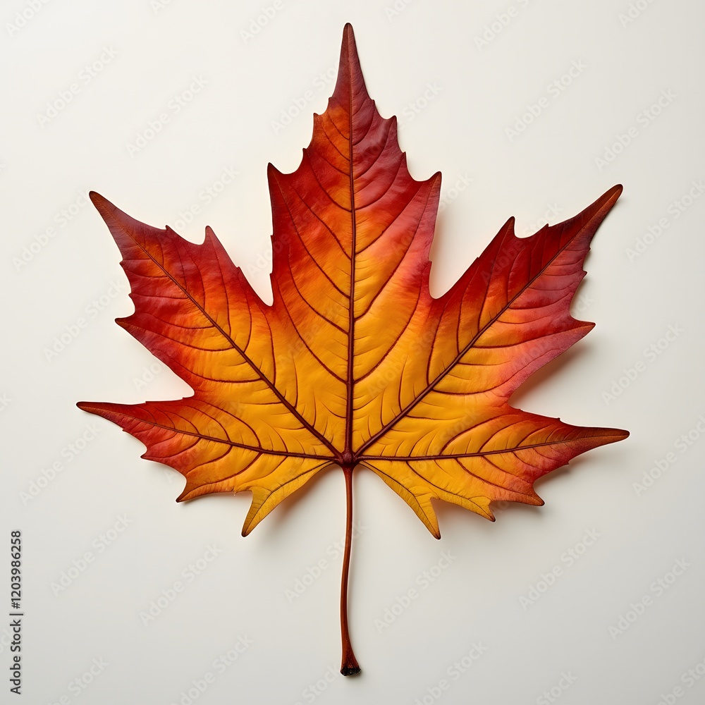 Wall mural maple leaf on a white background