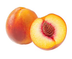 Peach halves isolated on transparent background
