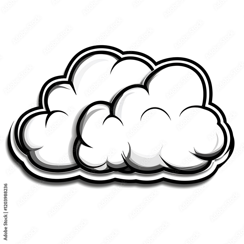 Poster clean and minimalist white clouds on a simple background
