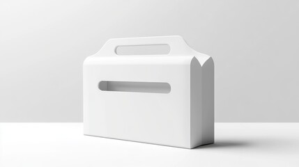 White carry box mockup, studio, blank, packaging design