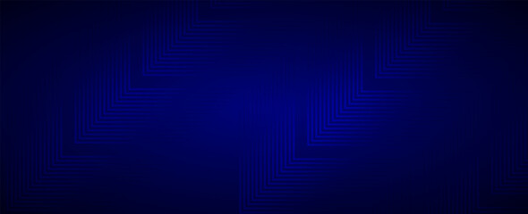 Dark blue abstract background with glowing arrow lines. Modern shiny blue geometric lines design.