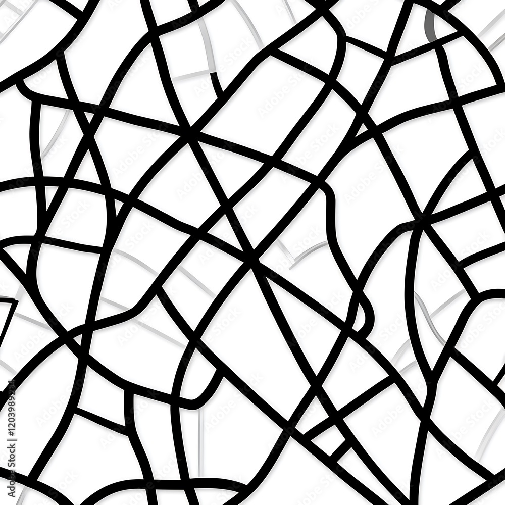 Poster minimalist black and white abstract line pattern design on clean background