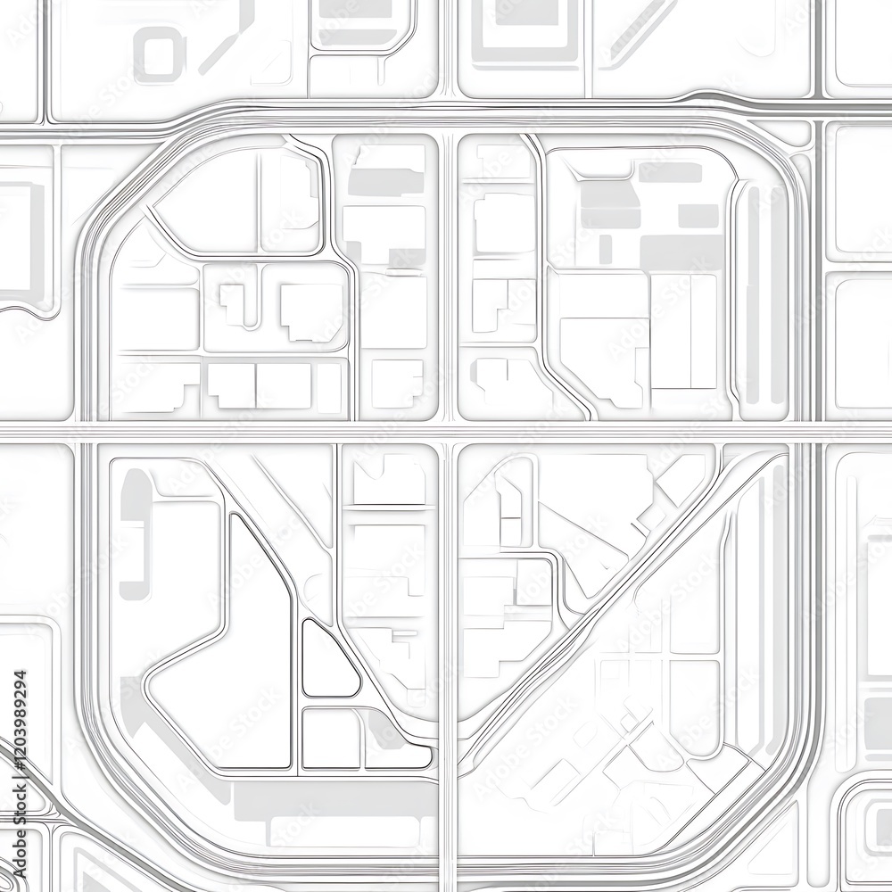 Poster clean and minimalist white map outline with geometric design