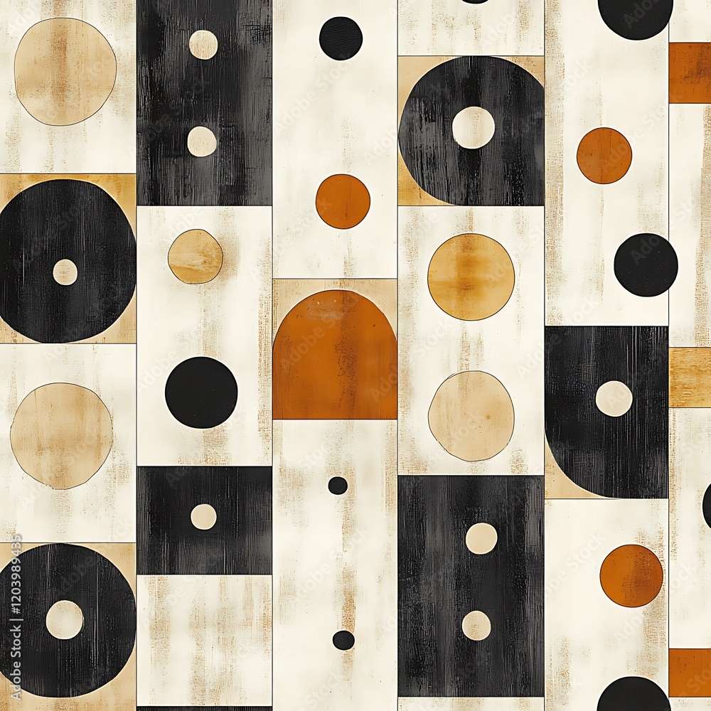 Aufkleber minimalist style clean pattern with geometric shapes in white background