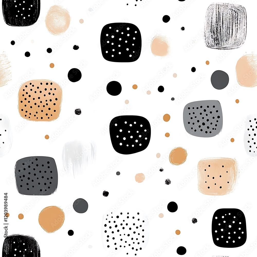 Poster Clean and Minimalist Pattern in White with Geometric Elements