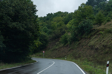 Fototapeta premium Rural road in the countryside of Georgia