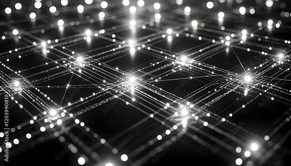 Poster abstract network connection, glowing nodes and lines, digital technology background. perfect for tec