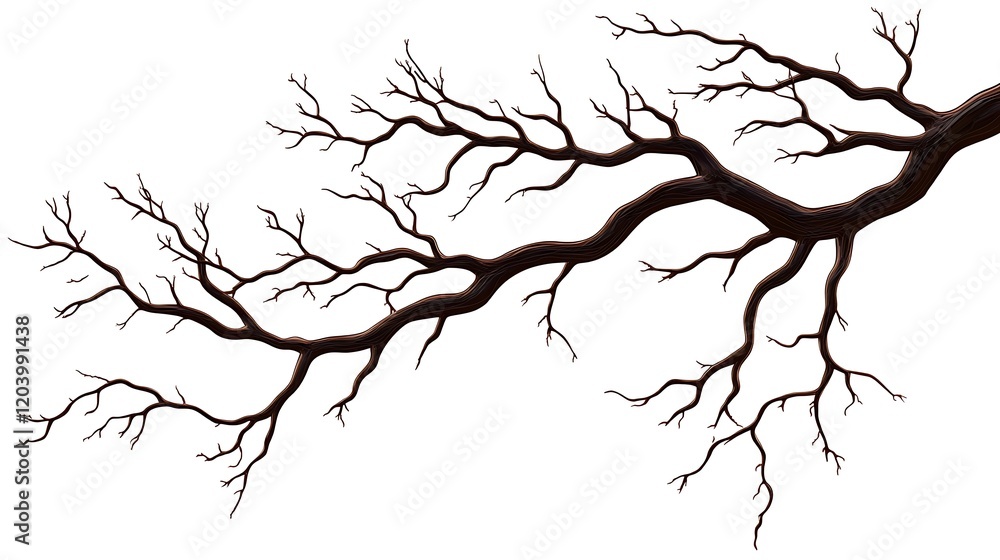 Poster simple minimalist tree branch design on clean white background