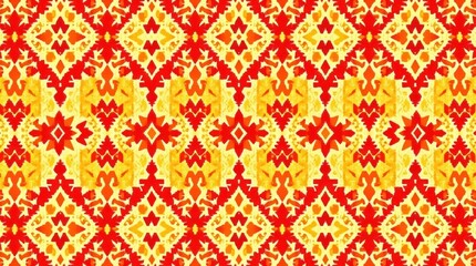 diamond seamless pattern. The ikat geometric folklore ornament displays tribal ethnic vector texture in Aztec style, reminiscent of folk embroidery from Indian, Moroccan, Turkish, and