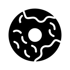 Donut with frosting icon. Concept of sweet food and dessert.