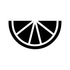 Half orange fruit slice icon. Concept of healthy food and vitamin C.
