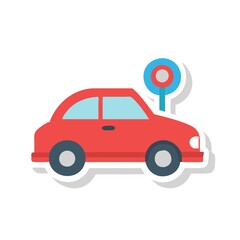 Red Car icon on the white background.