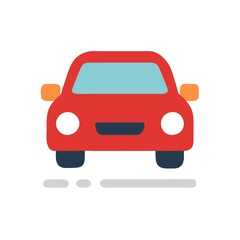 Red Car icon on the white background.