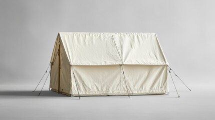 Off White Canvas Camping Tent A Frame Structure Outdoor Recreation Gear