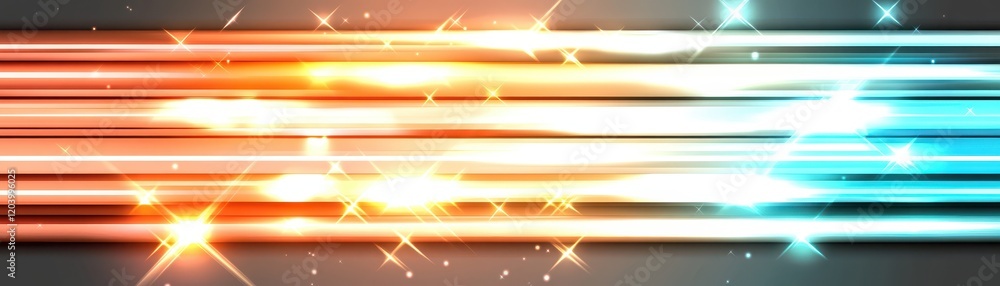 Poster abstract background with glowing stars and luminous lines creating mesmerizing cosmic pattern