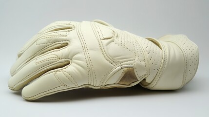 Premium Cream Leather Motorcycle Gloves Protective Gear Riding Accessories Close up Studio Shot