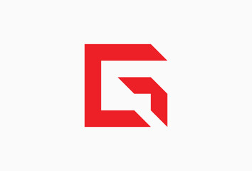 Letter G Arrow Logo. Square Logotype Concept. Simple Typography for Business, Brand, Company, Corporate Related with Direction, Navigation, orientation, Growth, Delivery, Forward, Success, progress