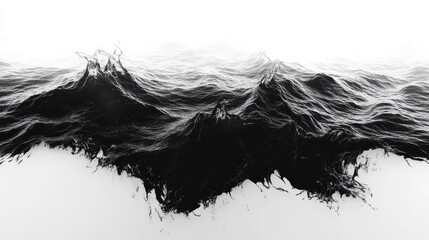Fototapeta premium Dramatic Monochrome Ocean Waves Abstract Art Background High Resolution Digital Image