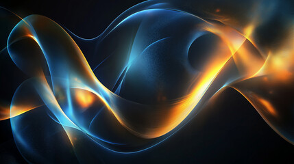 Fototapeta premium Abstract Glowing Bokeh Background with Golden and Blue Light Effects