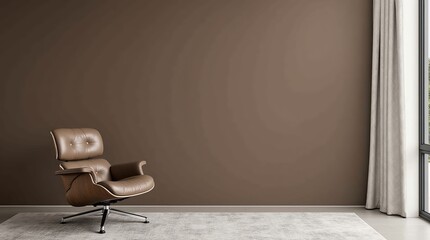 Modern interior design with 2025 colour of the year mocha mousse.