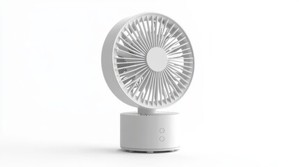 Modern White Desk Fan Compact Portable Cooling Device for Home Office Quiet Operation USB