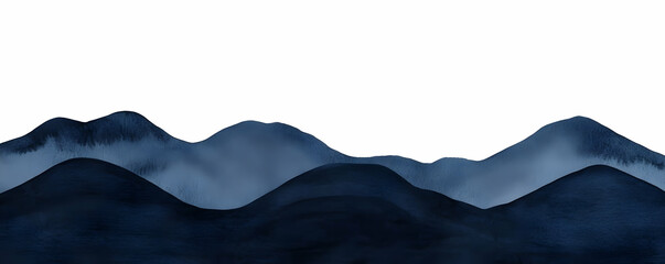 Blue Mountains Watercolor Landscape