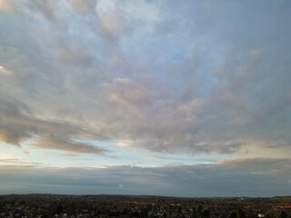 Sunset Sky and Rain Clouds over Luton City of England UK