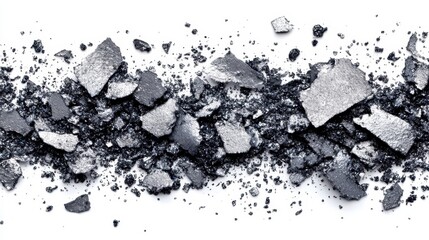 Crushed Silver Eyeshadow Makeup Texture Glitter Sparkle Cosmetic Product