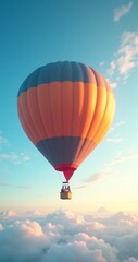 Fototapeta premium hot air balloon over sunset