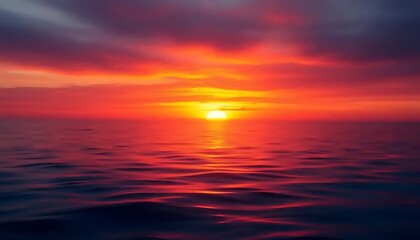 Obraz premium Vibrant Sunset Over Calm Ocean Waters