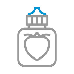 Obraz premium Strawberry flavored vape liquid bottle icon. Concept of vaping and electronic cigarettes.