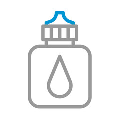 Eye drops bottle icon. Concept of ophthalmology, vision care, and eye health.