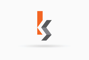 Origami Style Letter k s Logo. Intersected Square Alphabet Logotype Concept for Business, Branding, Identity, Marketing, Technology, that Related with Letter k, Letter s, Letter k s, Letter s k.
