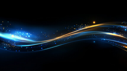 Fototapeta premium Abstract Glowing Bokeh Background with Golden and Blue Light Effects